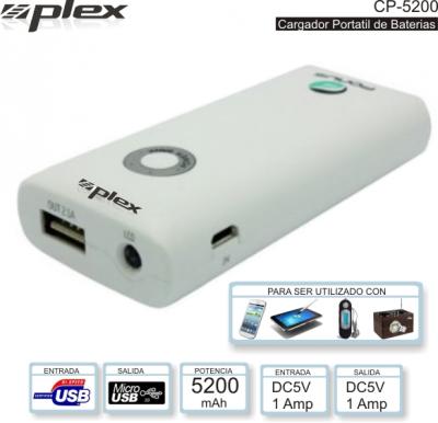 Cargador Portatil 05200 mAh PLEX CP-5200 