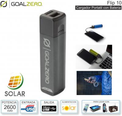 Cargador Portatil Solar 02600 mAh GOALZERO Flip10 