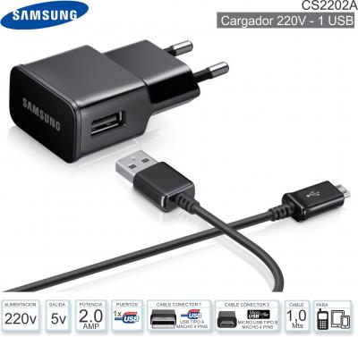 Cargador 220v-1USB 5V 2.0A SAMSUNG CS2202A