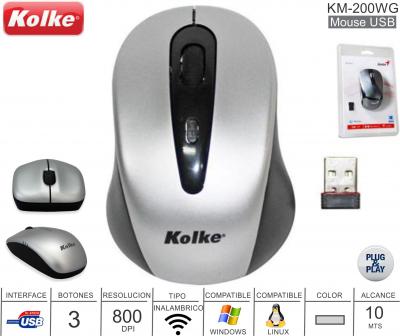 Mouse Inalambrico KOLKE KM-200WG Gris