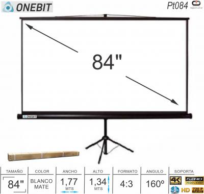 Pantalla Proyector Tripode 084P ONEBIT PT084