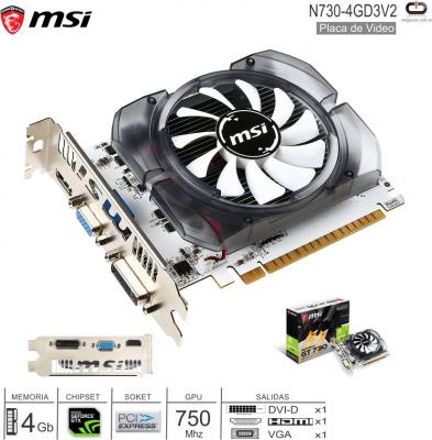 PCI-E NVIDIA 4Gb MSI GT730 N730-4GD3V2