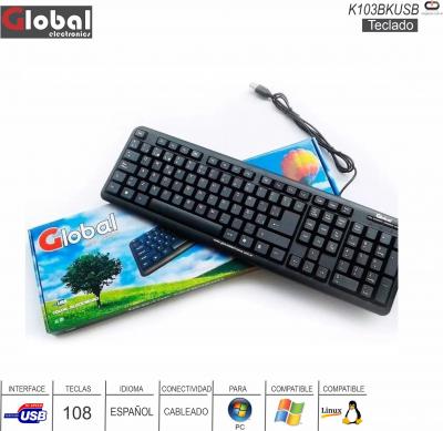 Teclado USB GLOBAL K103BKUSB