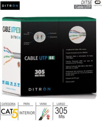 Cable UTP Cat5 Interior 305M DITRON DIT5E