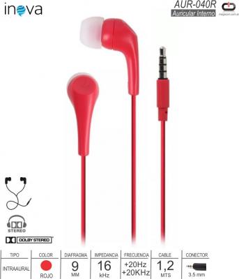 Auricular IN INOVA AUR-040R Rojo