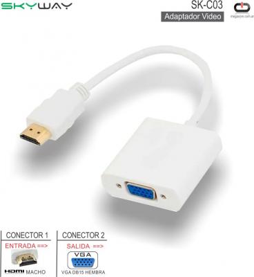 Adaptador HDMI M - VGA H SKYWAY SK-C03