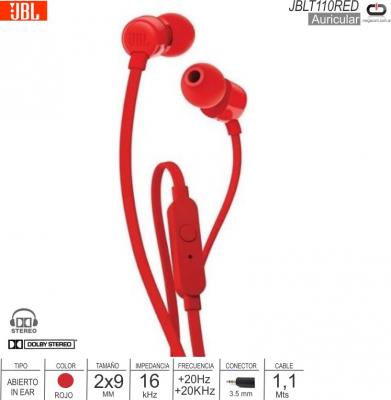 Auricular In ML JBLT110RED