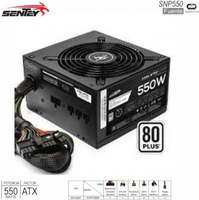 Fuente ATX 0550W SENTEY SNP550 80 Plus