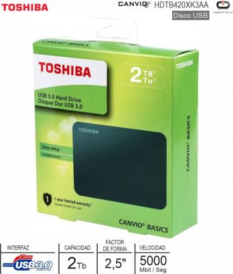 Disco USB 2 Tb TOSHIBA Canvio HDTB420XK3AA