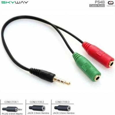 Cable Audio SKYWAY PS4B 2 JACK 3.5 H - 1 PLUG 3.5M