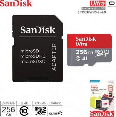 Mem MicroSD 256Gb C10 SANDISK SDSQUAR-256G-GN6MA