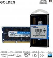 Sodimm DDR3 04Gb 1600 1.50V GOLDEN MEMORY GM16